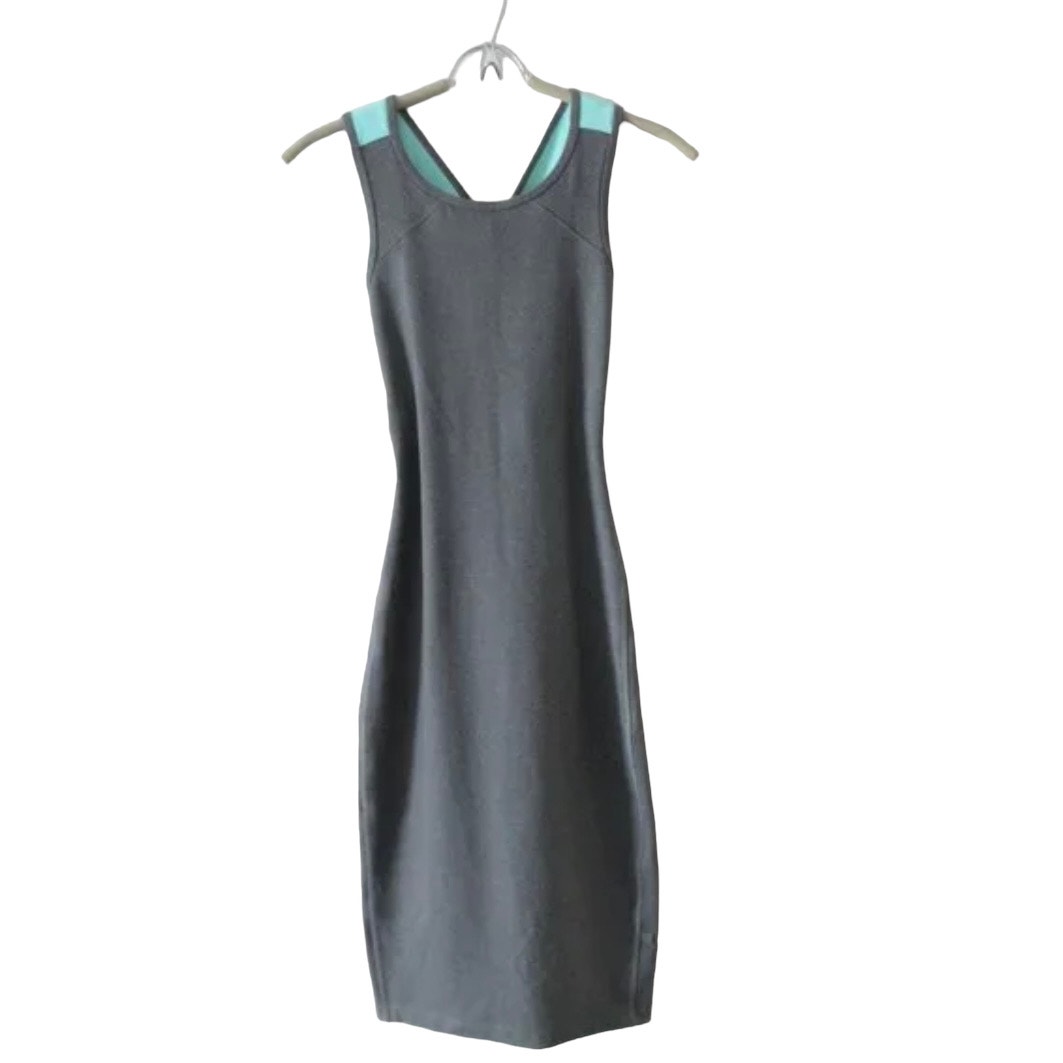 New Lululemon Picnic Play Racerback Heathered Slate Gray Midi Dress Size 2